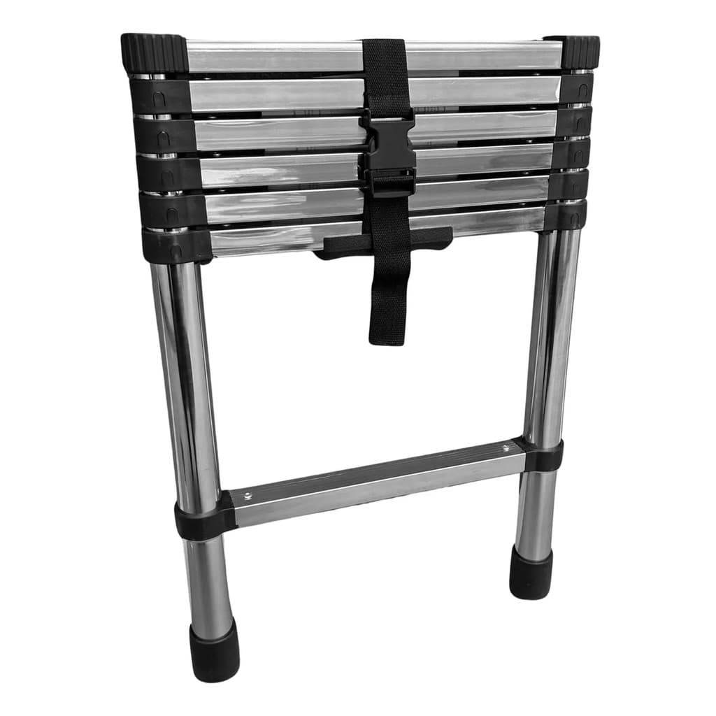 Escada Aço Inox Extensiva Telescópica 7 Degraus 2,0 metros