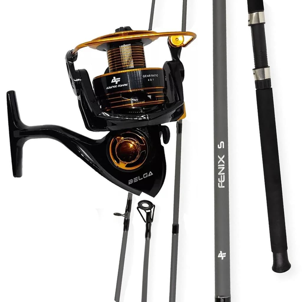 Kit Vara de Pesca Com Molinete 10 Kg Profissional Rios