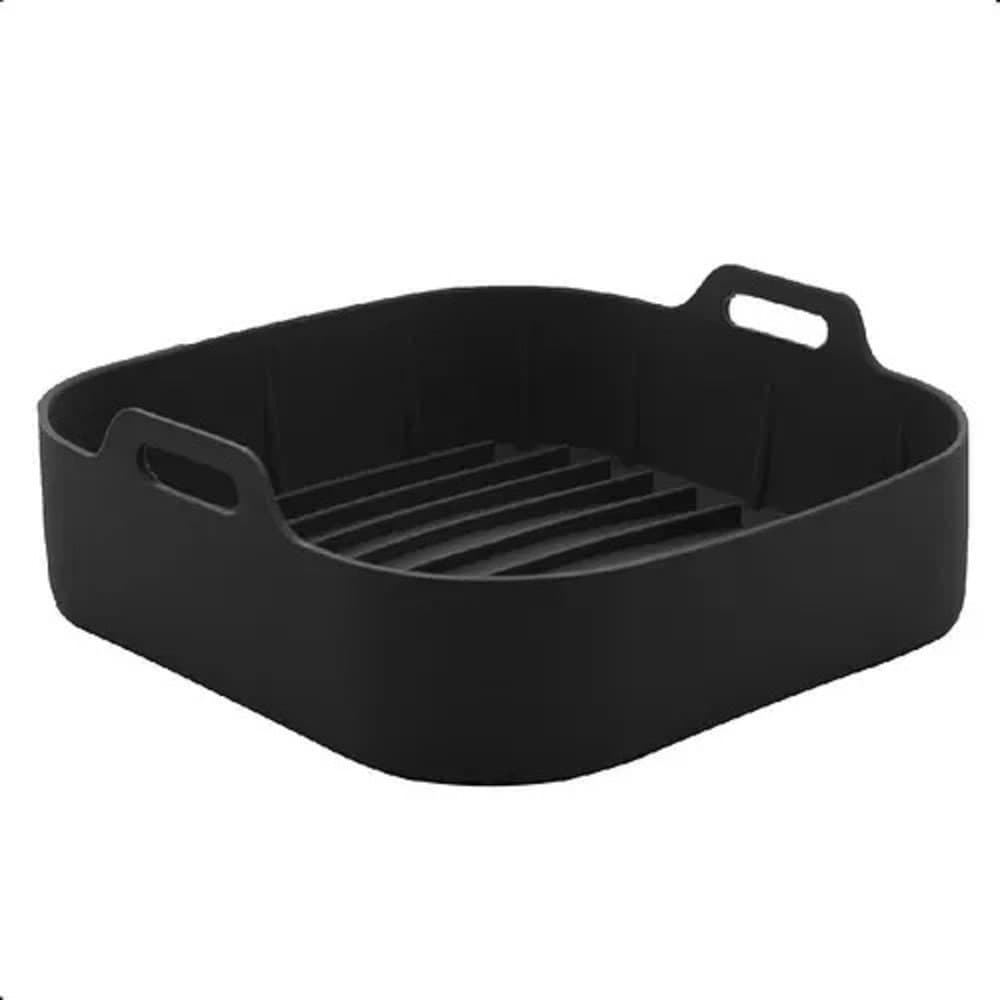 Forma De Silicone Quadrada 20cm Antiaderente Para Air Fryer