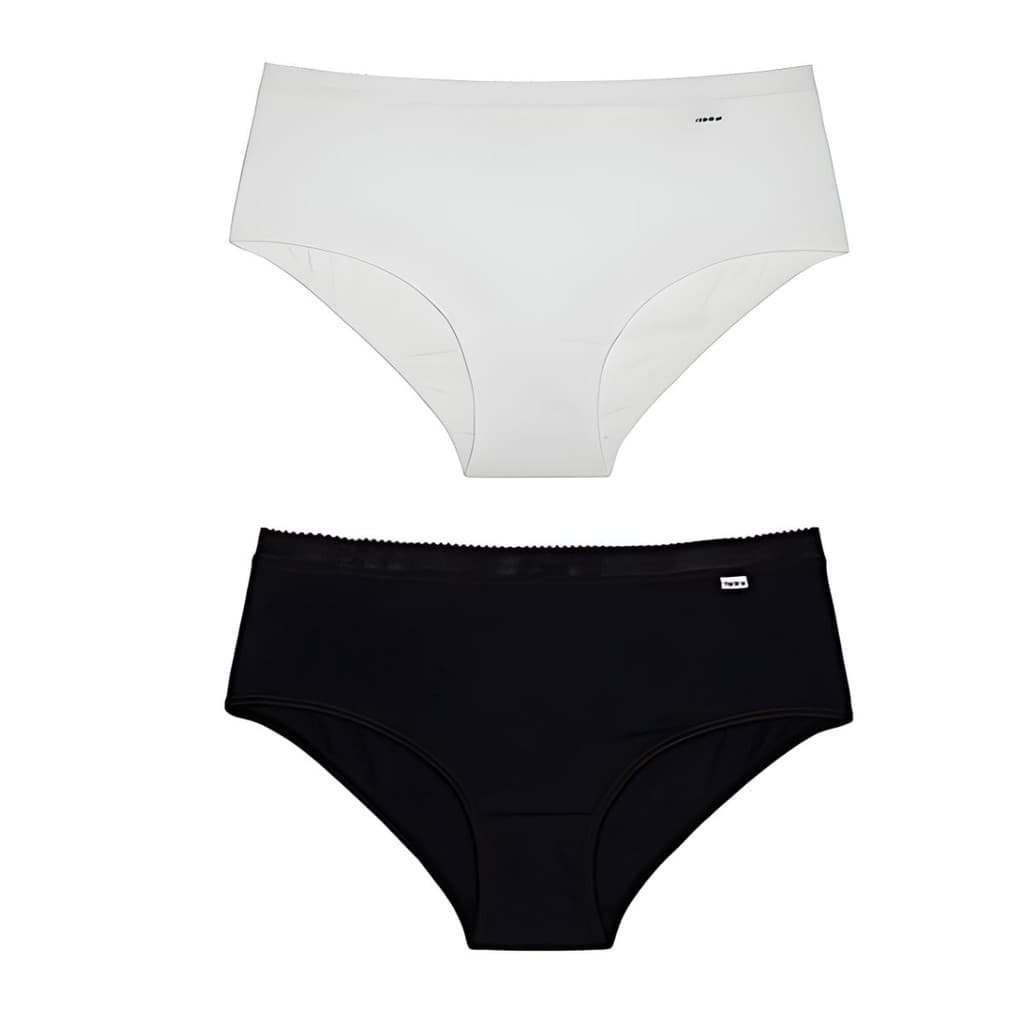 Kit 2 Calcinhas Cintura Alta Delrio Laterais Largas Lisa Algodão