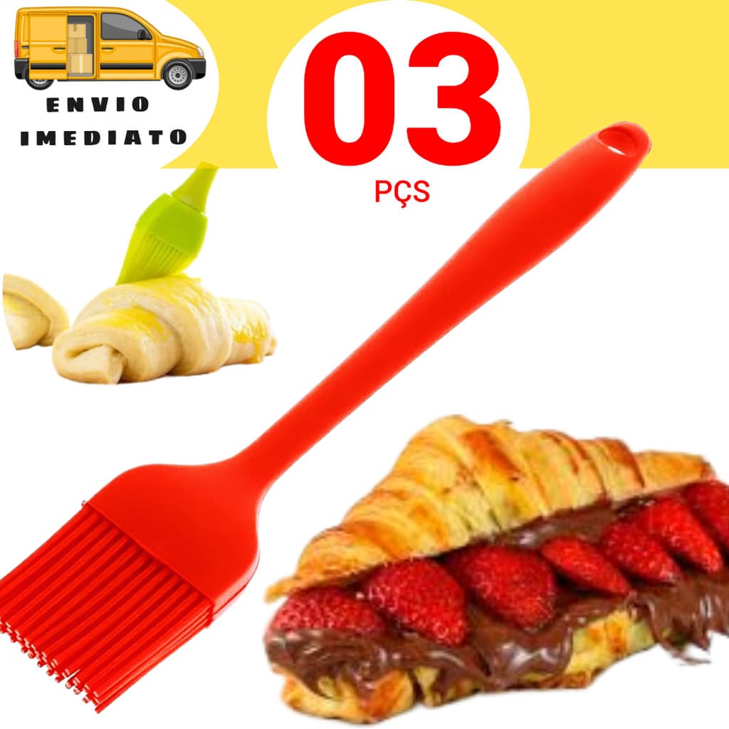 3 Pç Pincel de Silicone Grande 25cm Pincel de Silicone Cozinha Pincel Culinário Confeitaria Pincelar Molho Manteiga Ovos