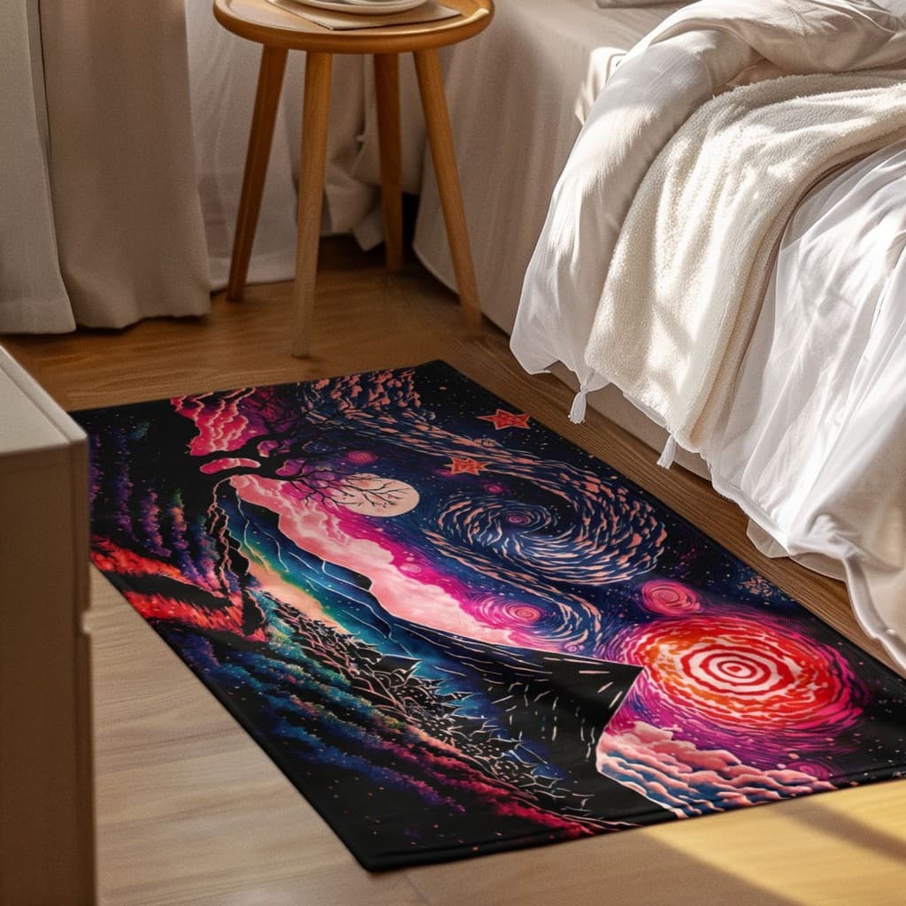 Tapete Decorativo Aesthetic Retangular 118x70cm Antiderrapante Sala, Quarto e Escritório