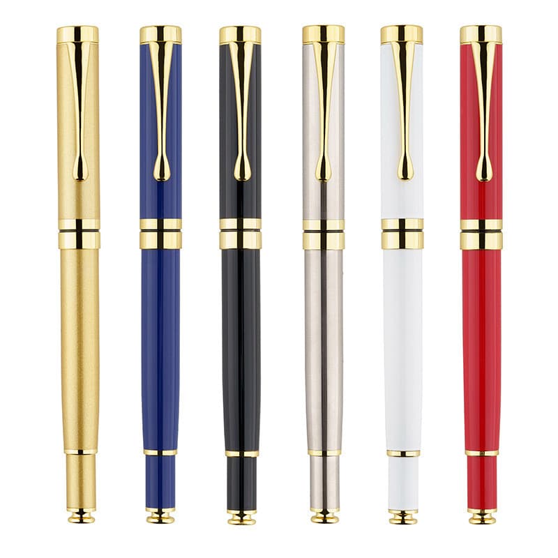 1Pc Marca De Luxo Metal Caneta Esferográfica Rolo Material Escolar Escritório Ouro Alta Qualidade