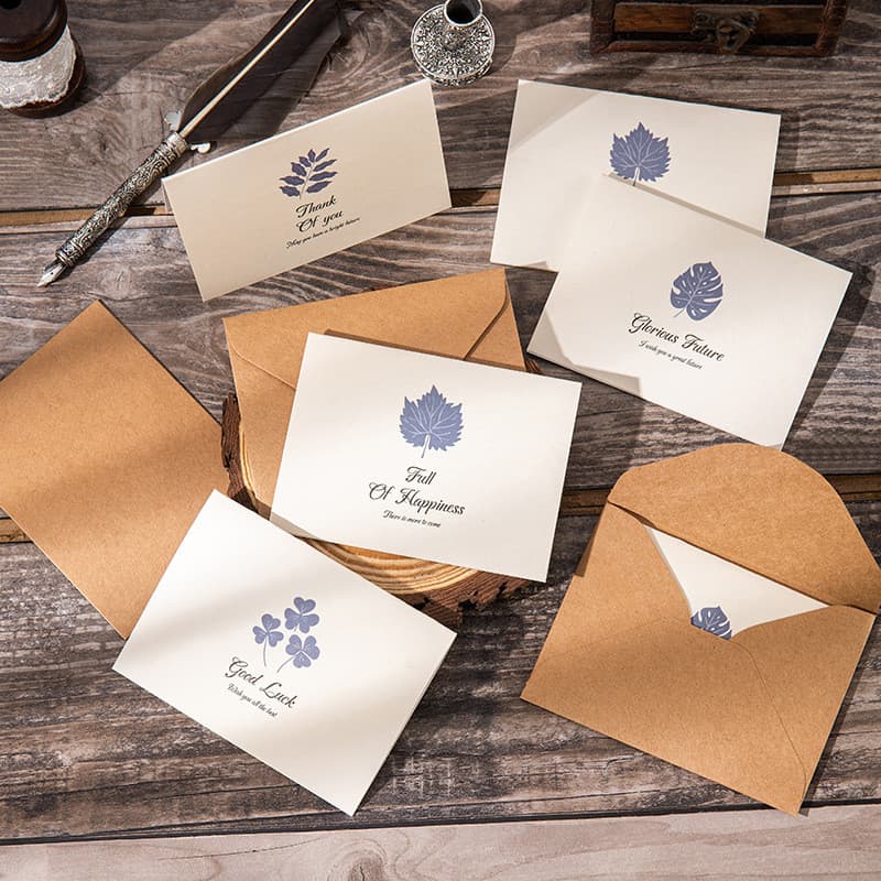 Prosperityus5pcs Cartão De Temporada De Formatura Vintage Gratidão E Bênção De Aniversário Com Envelope