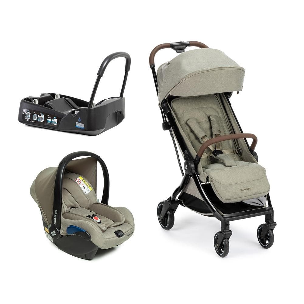 Carrinho com Bebê Conforto e Base Eva³ Luxe Maxi Cosi Twillic Truffle 0-22kg