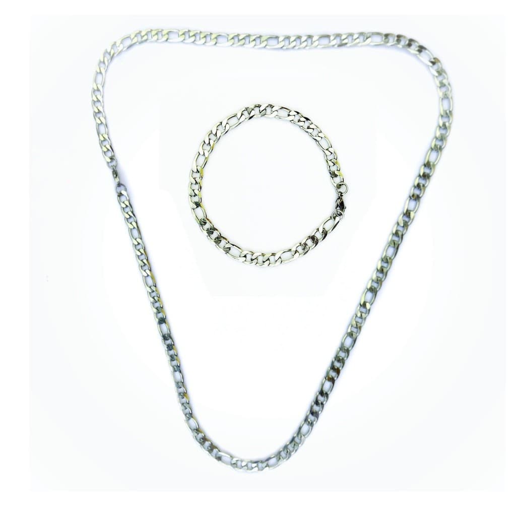 Kit Corrente + Pulseira Grumet 3x1 Aço Inox Não Descasca - Não Enferruja 25