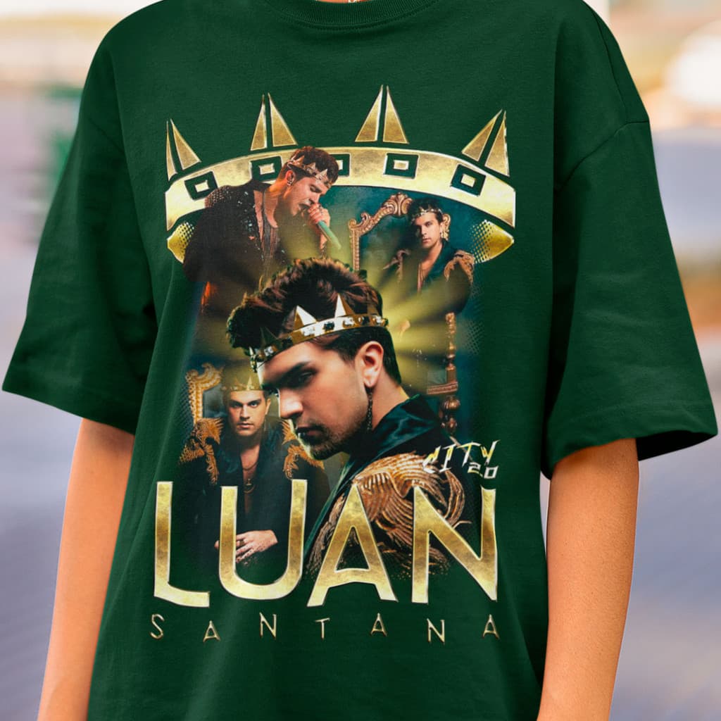 Camiseta Feminina Luan Santana Estampa Digital Alta Qualidade Camisa Algodão Premium 30.1