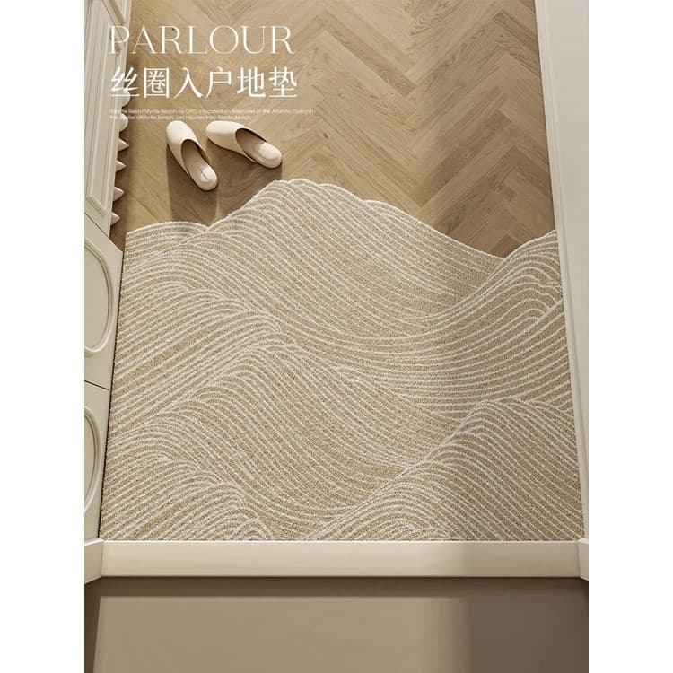 Novo estilo simples tecer simples porta grande círculo de seda tapete entrada interior pé pode ser cortado tapete MU4T V