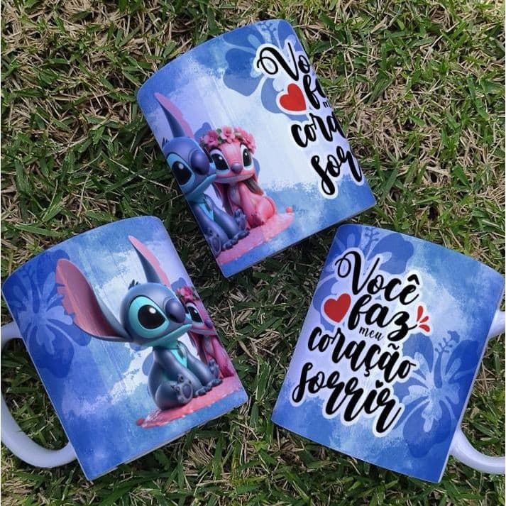 Caneca de Cerâmica Personalizada Stitch Dia dos Namorados