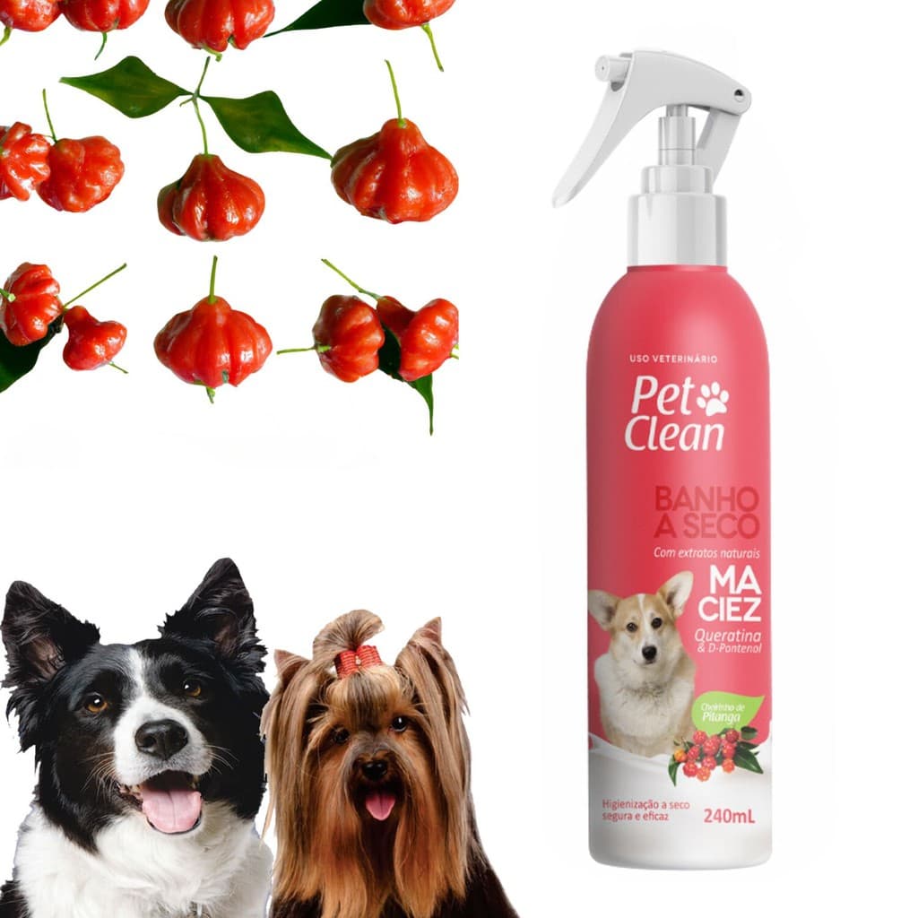 Banho a Seco Maciez Pet Clean 240ml Caes Gatos Seguro Oferta