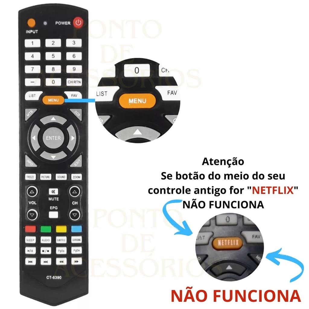 Controle Remoto Para TV Smatv SEMP TOSHIBA STI LED LCD