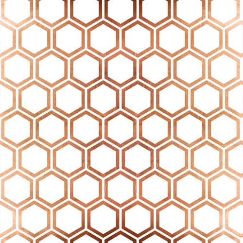 Papel De Parede Temático Colmeia Bronze E Branco -2,50x0,50m