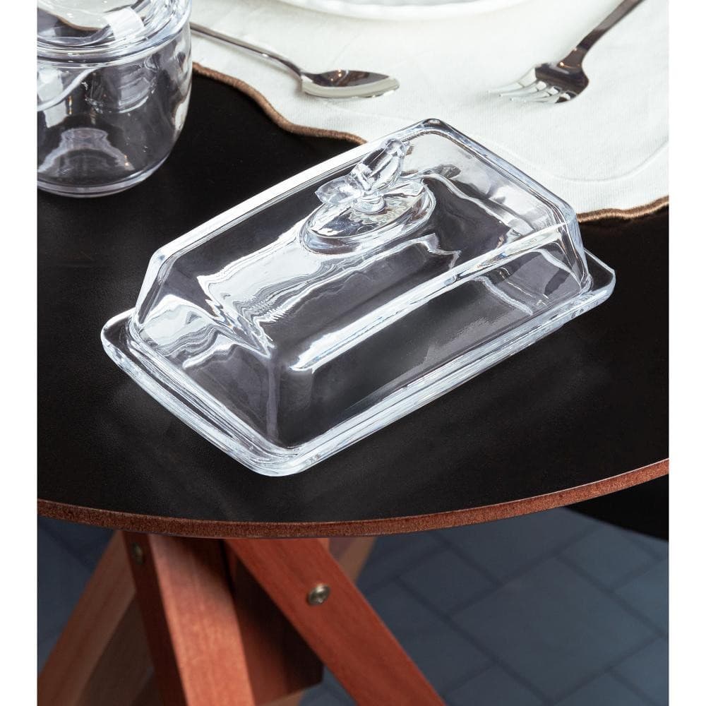 Manteigueira Retangular Wolff Bird de Cristal