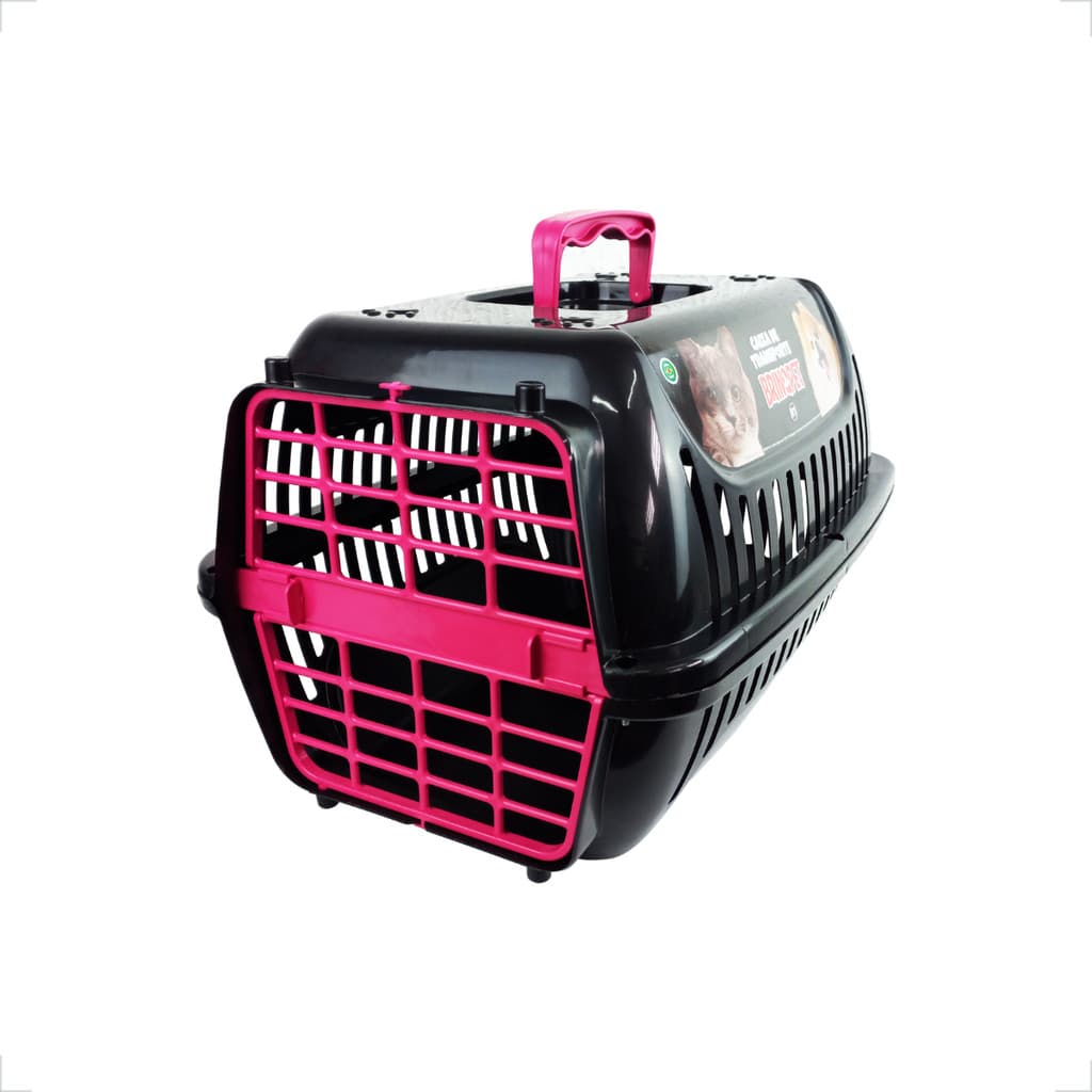Caixa de Transporte Brinqpet N1 Premium – Preto e Rosa