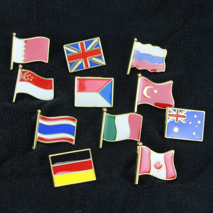 Tailândia , Alemanha , China , Canadá , Alfinete De Bandeira De Metal Com Óleo De Gotejamento