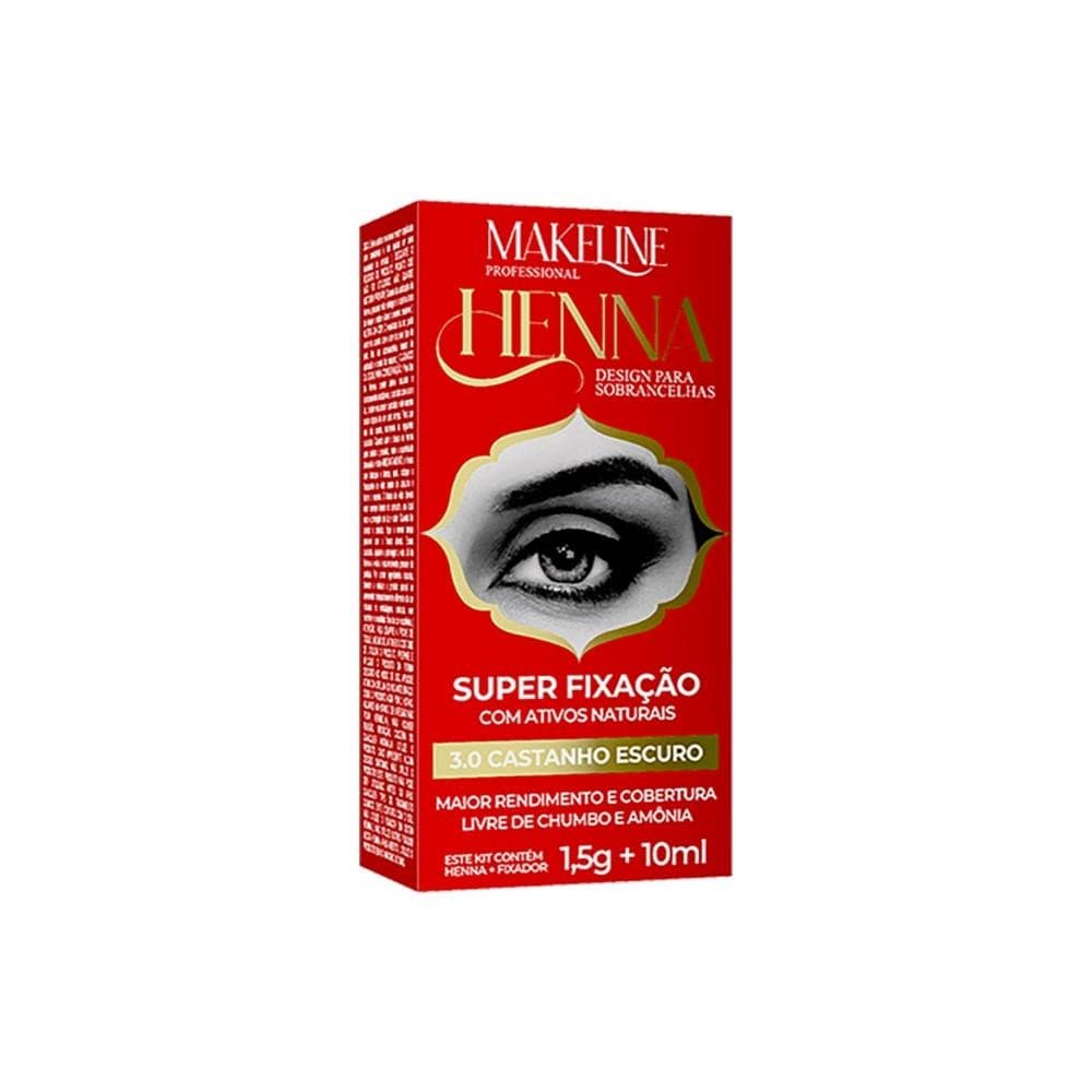 HENNA SOBRANCELHA MAKALINE 1,5G  3.0 CASTANHO ESCURO 3.0
