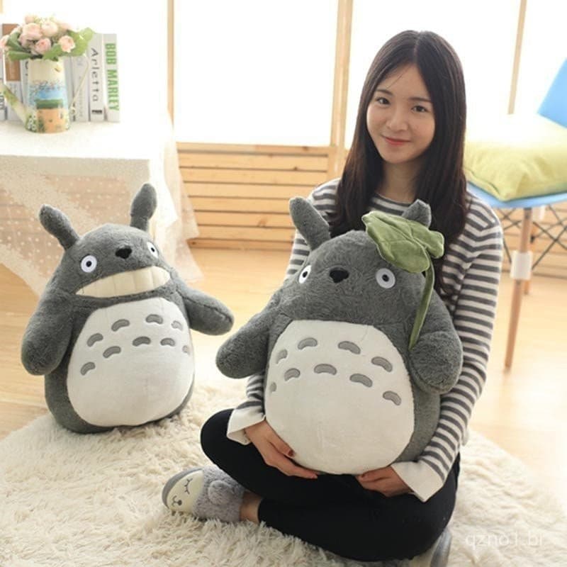 Totoro Plush Cat Cute Toy Anime Foto de brinquedo de pelúcia Lotus Leaf Doll Aniversário de crianças