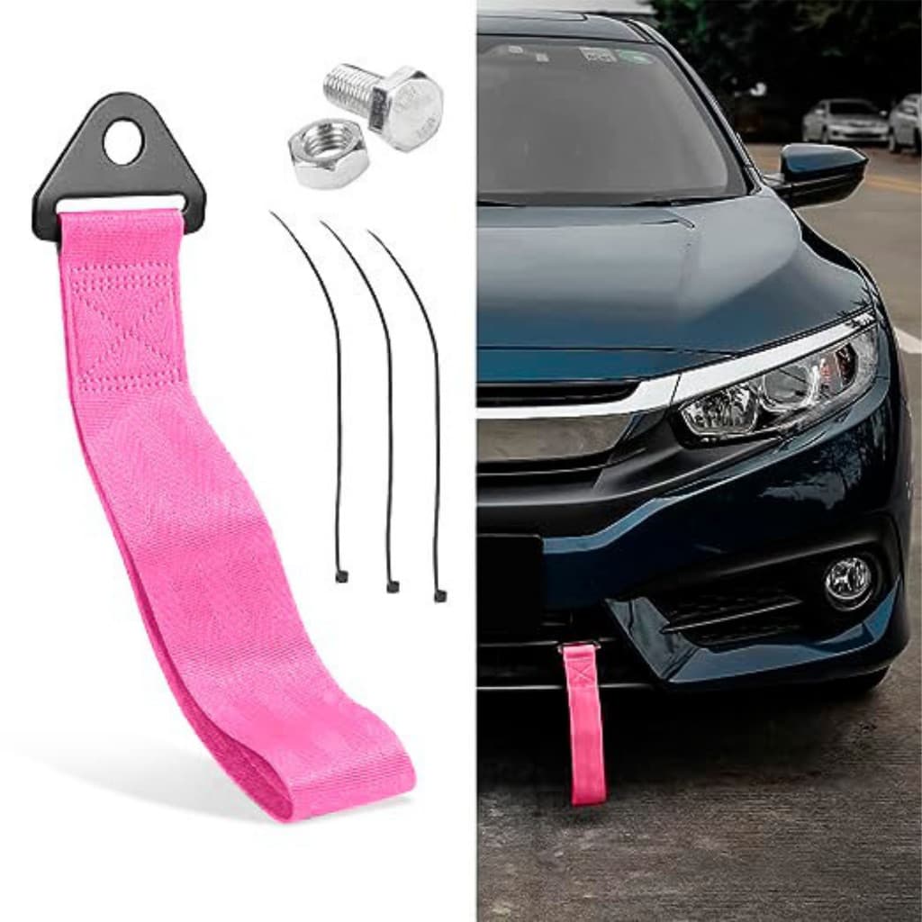 Tow Strap Hook cinta para reboque Rosa