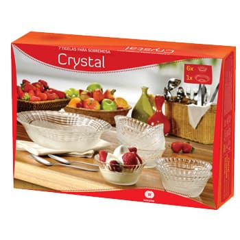Jogo de Sobremesa em Vidro Crystal Conjunto 7 peças Wheaton