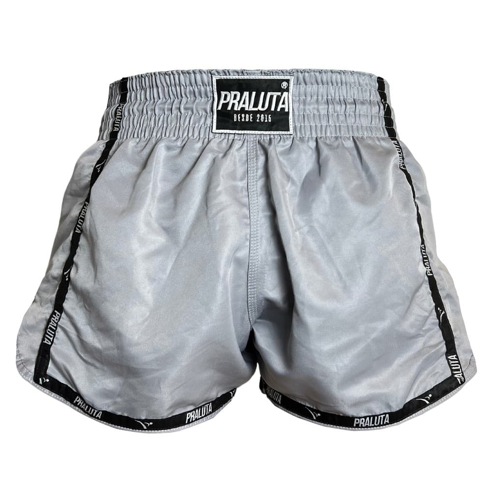 Short Muay Thai Kickboxing Luta Artes Marciais Prata Praluta