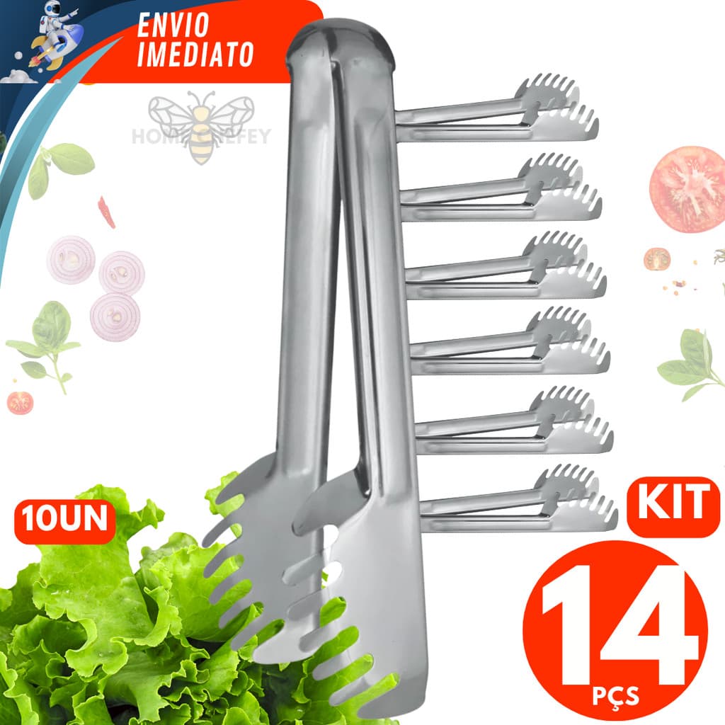 14 Peças Pegador Premium de Macarrão em Aço Salada Massas Churrasco Massas Para Cozinha Multiuso Utensílios Qualidade