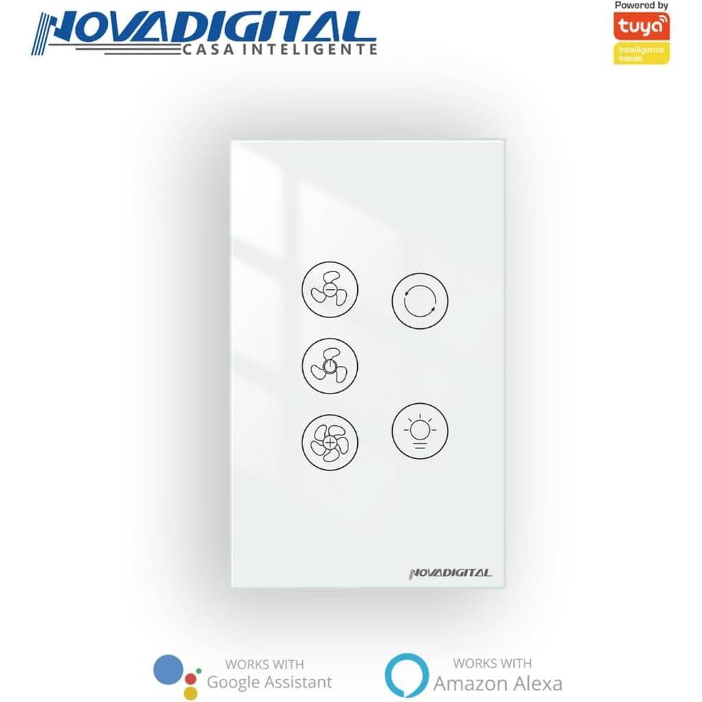 Interruptor Wifi Para Ventilador De Teto Exaustor Luz Smart Branco compativel com Alexa