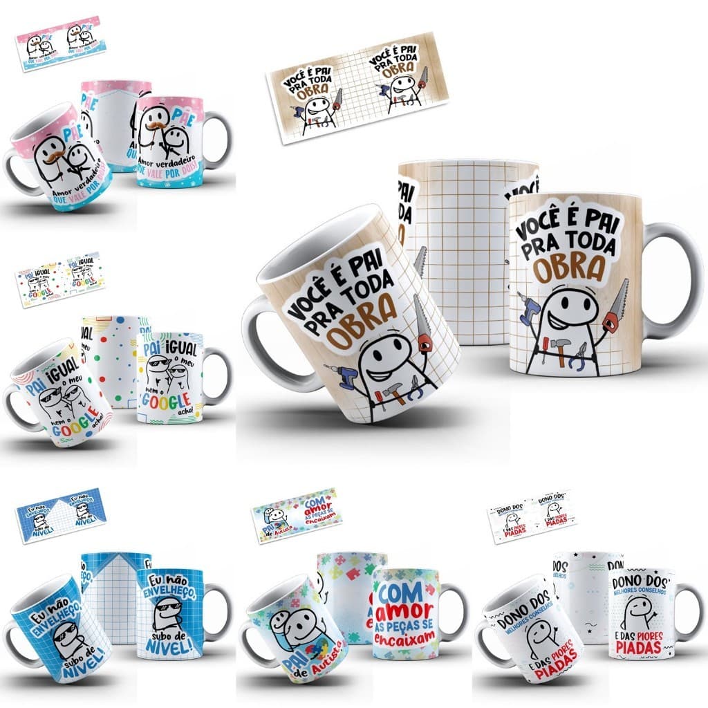 Caneca personalizada de porcelana flork dia dos pais 325ml volume 42