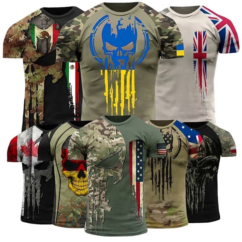 Camiseta Camuflada Militar De Combate