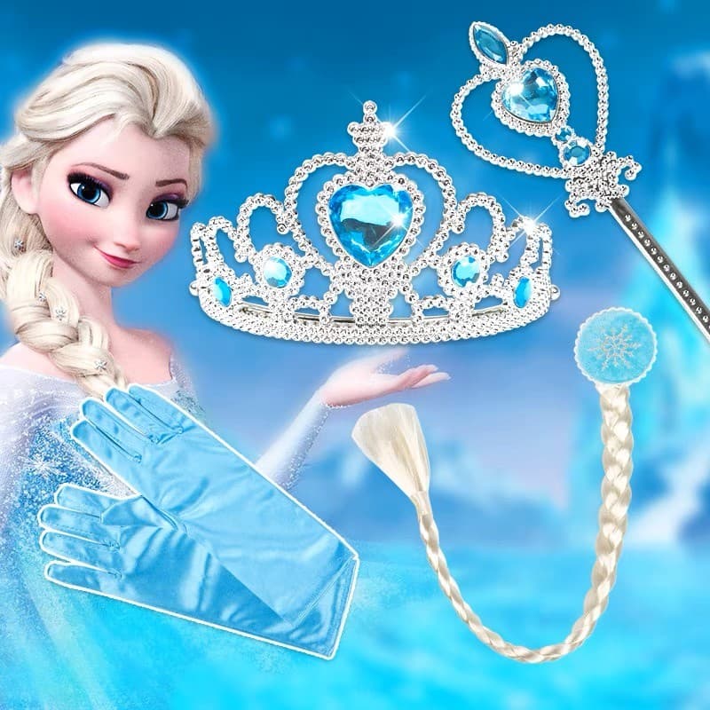 Frozen - Elsa + Anna   (Acessorios Coroa, Trança, Varinha, Luva )Festa tiara princesa Fantasia