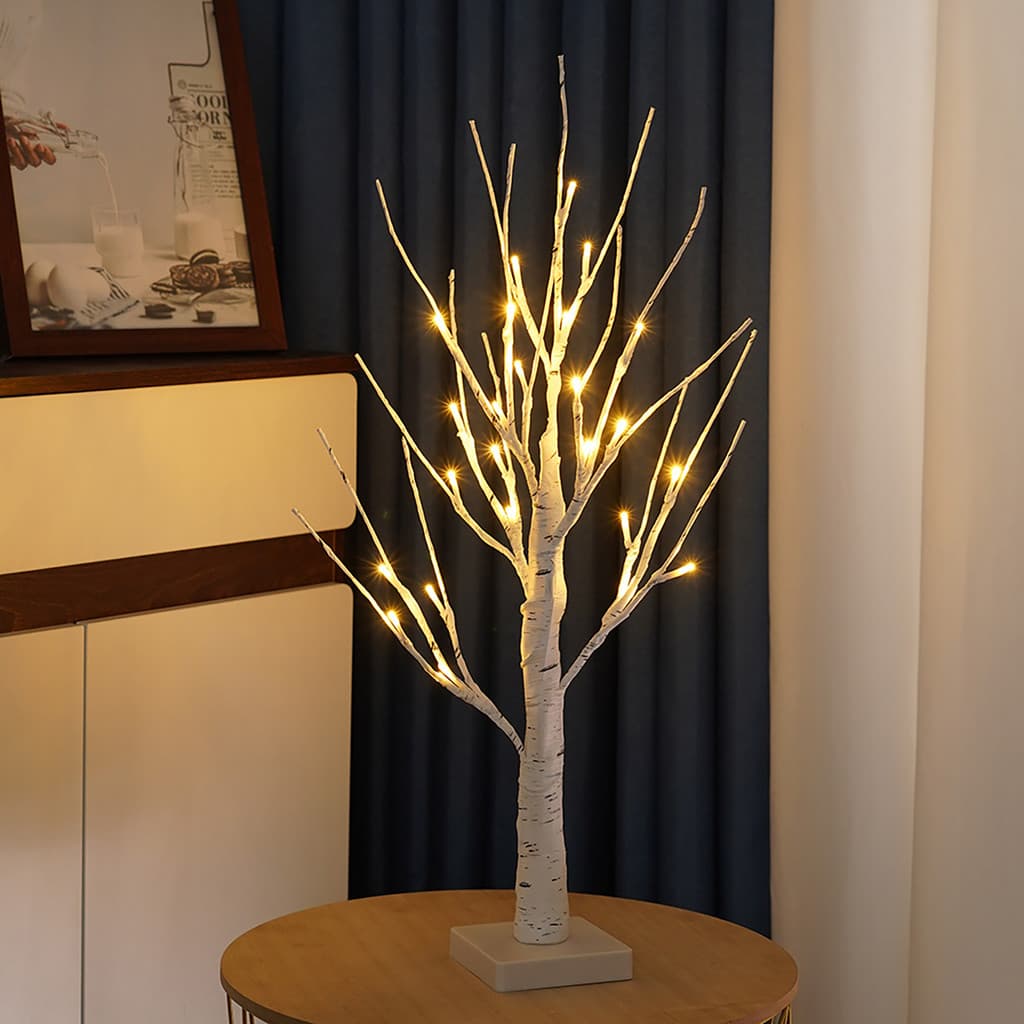 LED Night Light Arranjo De Festa Árvore De Natal Fio Cobre Guirlanda Lâmpada 60cm Branco Iluminação Do Feriado Plástico