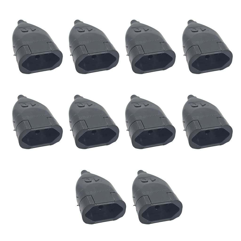 Kit 10x Plug Chato Fêmea TITA PRE 2P+T 10A 062530 InterNEED