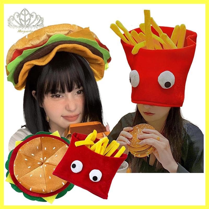 Margu Engraçado Personalizado Hambúrguer Batatas Fritas Chapéus Para Mulheres Homens Dos Desenhos Animados Moda Manter Q