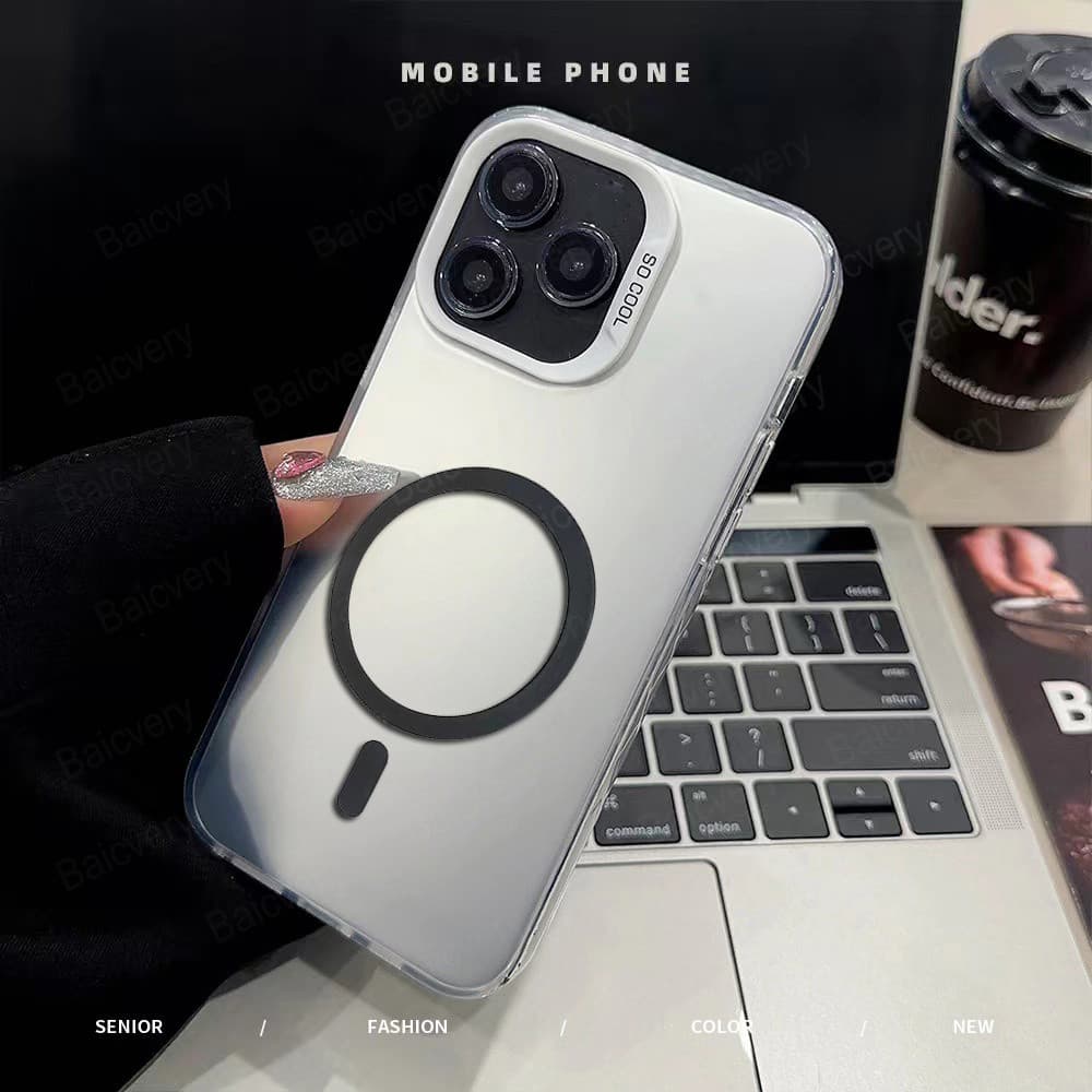 Invólucro Para Realme C63 4G C61 6.74'Colorido Anti-Impressão Digital IMD Capa Traseira Com Adesivo Magnético