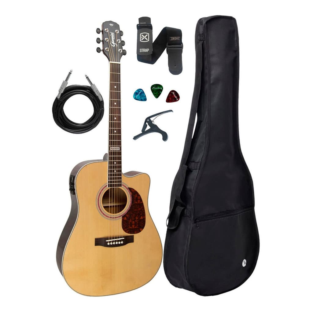 Violão Giannini Gf1d Natural Folk Eletrico + Capa Acessorios