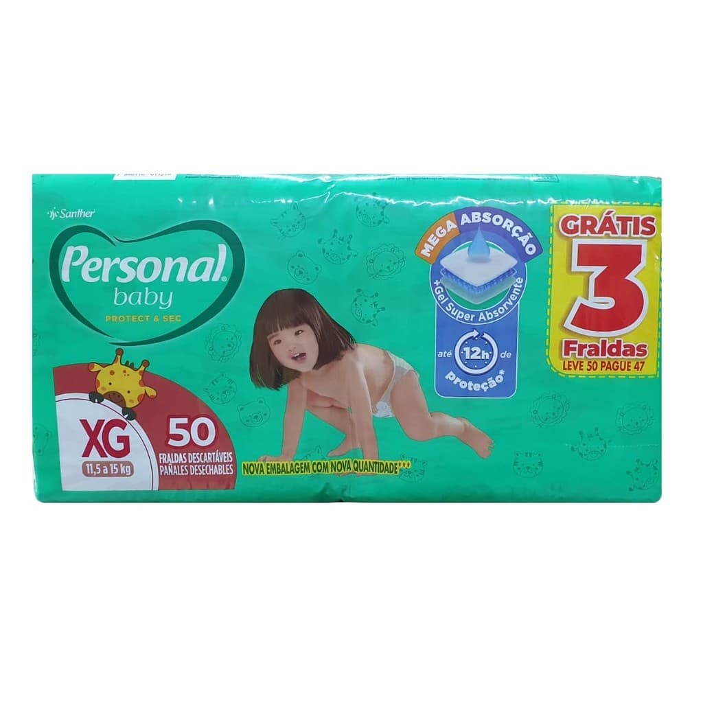 FRALDA DESCARTÁVEL PERSONAL SOFT  PROTECT XG 11 A 15 KG MEGA