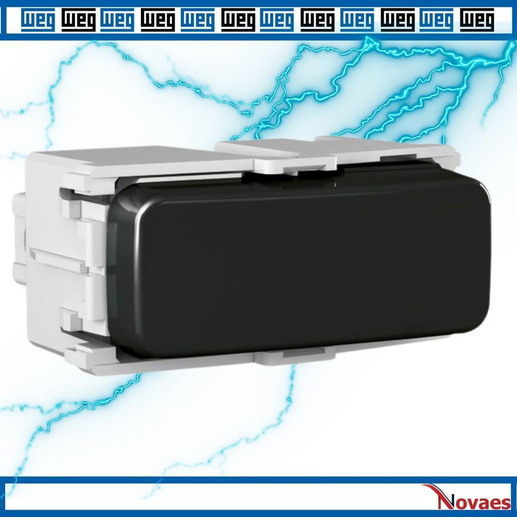 Módulo Interruptor Simples 10A 250V Composé Preto WEG