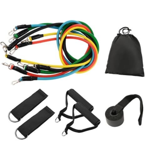 Kit Elásticos Extensores 11 Peças Exercícios Musculação Yoga