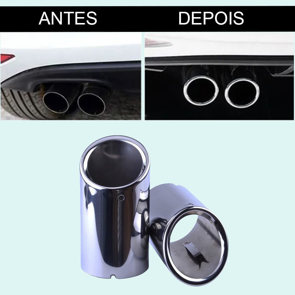 Par Acessorios Ponteira Inox Audi A1 Vw Golf Tsi Jetta 1.4 2.0 8v Mk7 Highline Comfortline 2014+