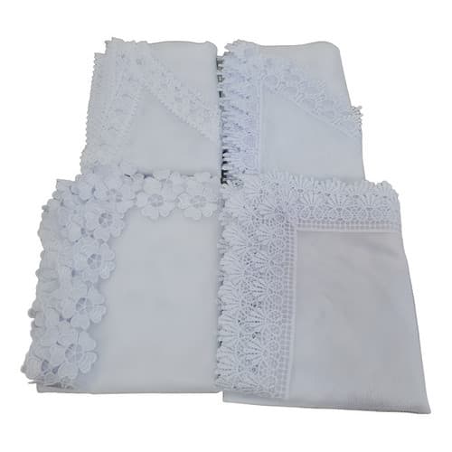 Kit 4 Veus Ccb Renda Guipir Bordada Delicada Bico - Quadrado