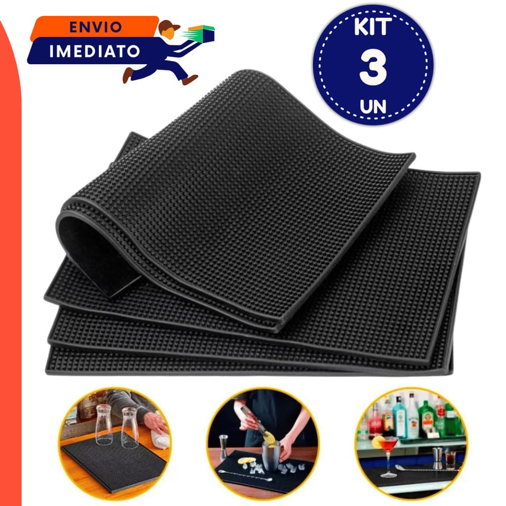 Escorredor Tapete De Louça 30x15 Cm Para Pia Cozinha Super Absorvente 3 Unidades