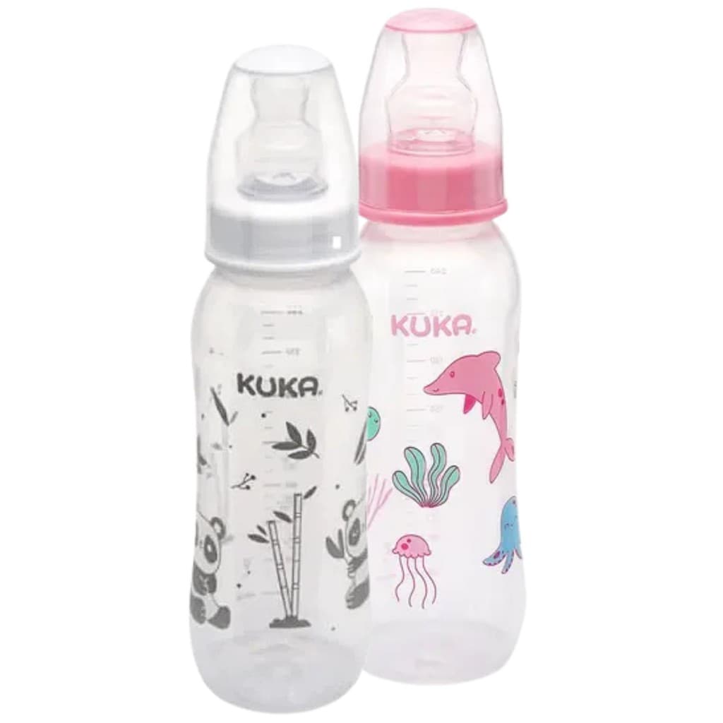 Mamadeira Bebê Natural Color 250ml Kuka Bico TAM. 2