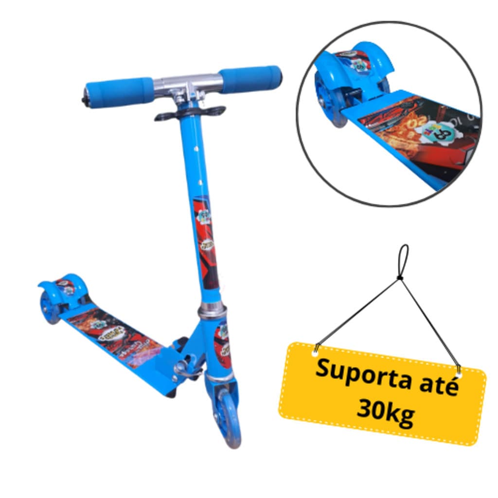 Patinete Infantil Com 3 Rodas C/ Guidão Regulável Suporta Até 30kg