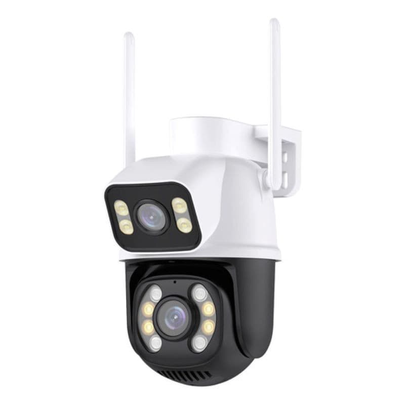 Camera Segurança Externa Ip Prova D'água Wifi Duas Lentes 2 Em 1 Visao Noturna Icsee Infravermelho