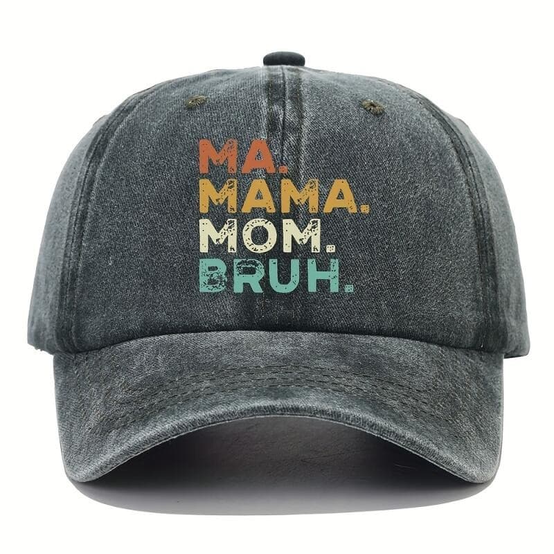 Boné de Beisebol Estampado Fashion MAMA MOM, Estilo Vintage, Lavado e Desgastado, Ajustável, Leve, Chapéu de Sol para Mu
