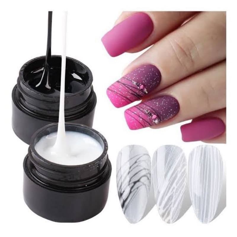 kit 2 Gel Spider Teia De Aranha P/ Decoração De Unhas Gel