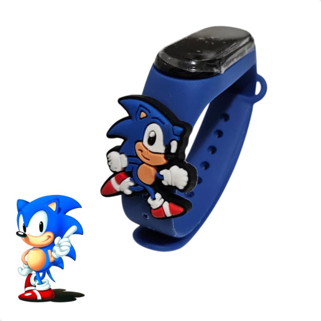 Relógio Infantil Digital Led Sonic 3 - A Prova D'agua Azul presente