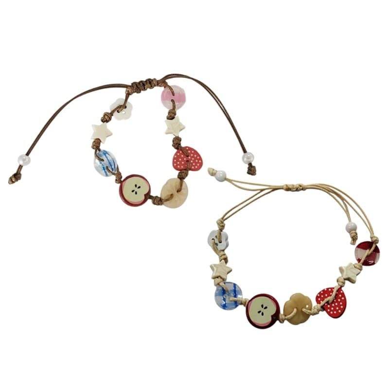 XY Adorável Material De Resina Resistente Pulseira Em Forma De Maçã Com Designs Artesanais Portátil Para Uso Casual E De