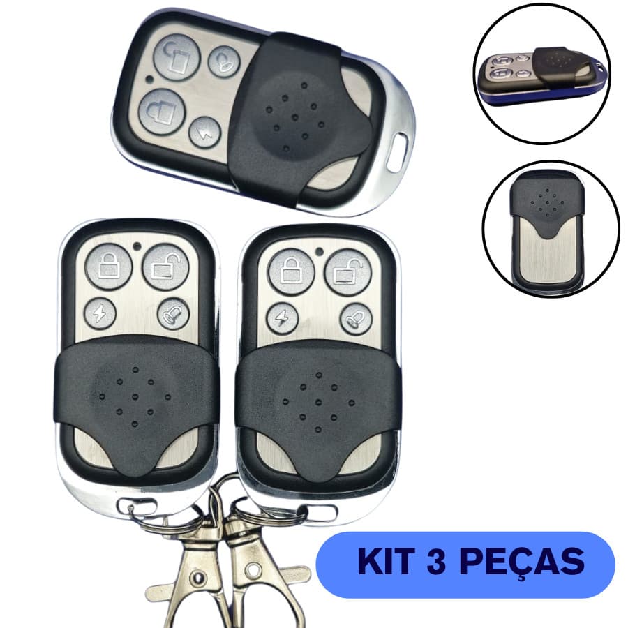 Kit 3 Comandos sem fio para portões