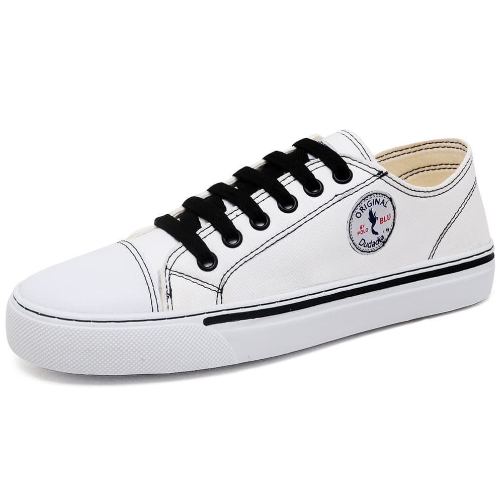 Kit 2 Pares Sapatênis Leve Clássico Branco + Preto 34 ao 39