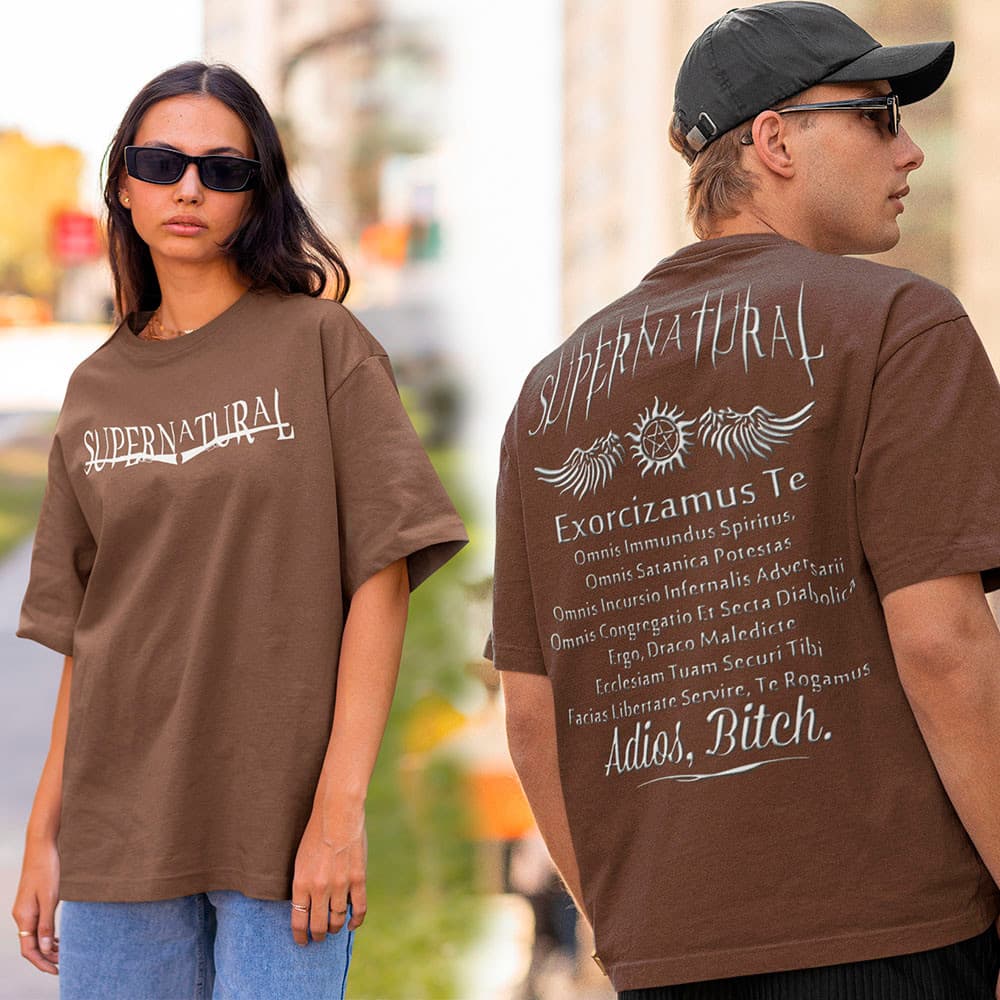 Camiseta Supernatural Exorcizamus te Camisa Série Supernatural Dean E Sam Winchester Unissex Algodão